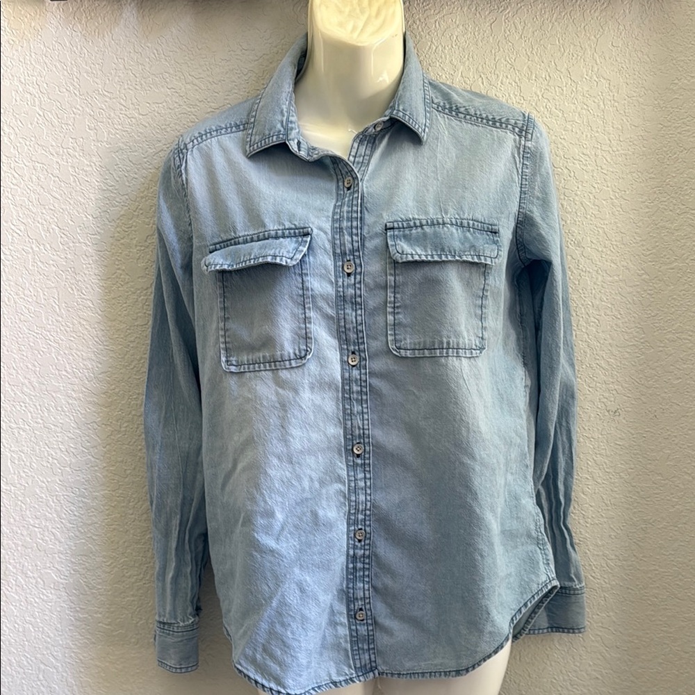 Caslon Light Blue Denim Button-Up Shirt